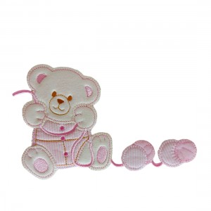 Iron-on Patch - Pink Teddy Bear with Balls
